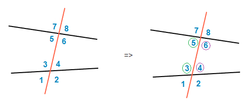 Example of consecutive interior angles