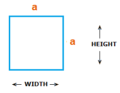 Standard square with width and height labelled.