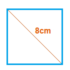 Square with a diagonal of 6cm.