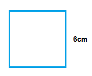 Square with sides of 6cm in length.