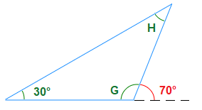 Triangle to find two interior angles of.