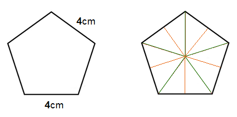 Pentagon with area to find example.